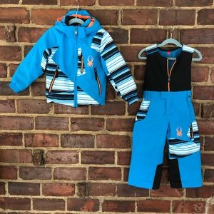 Spyder boys size 3 ski jacket and snow bib